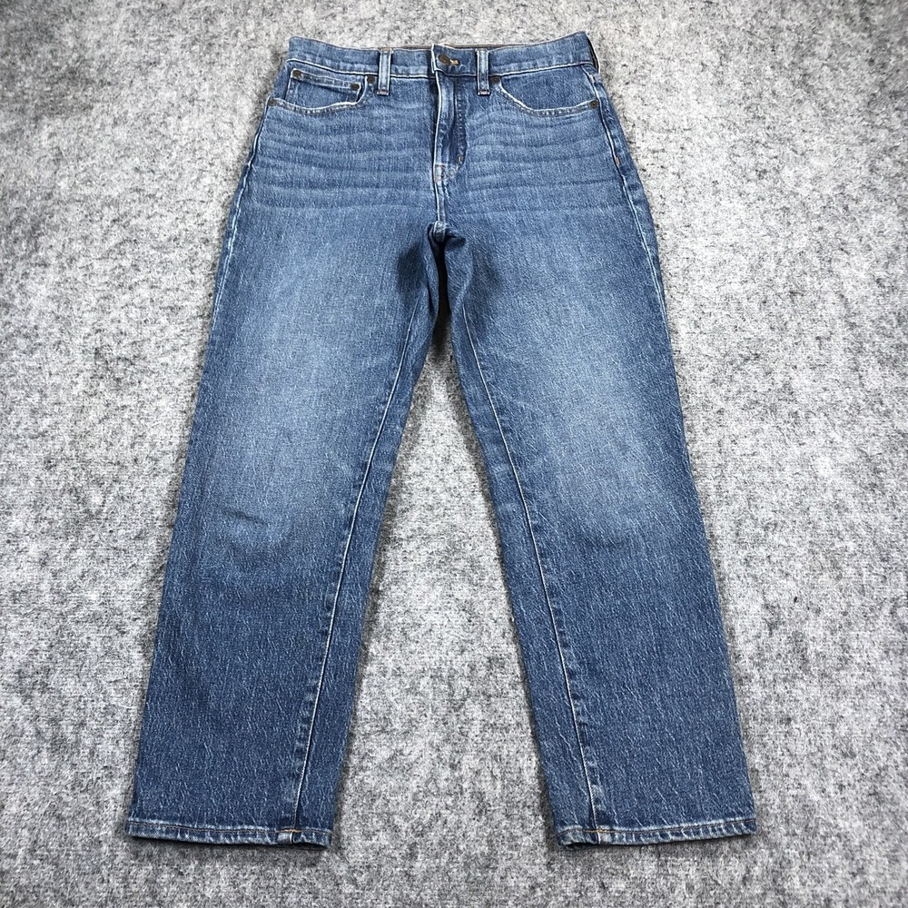 Madewell Classic Straight Jeans Womens 27 Medium Wash High Rise Stretch Denim